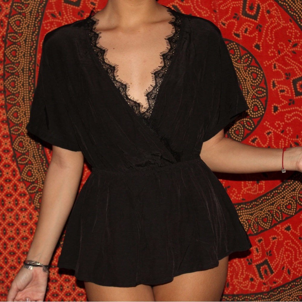 Shein black v neck